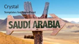  Presentation with saudi arabia - Beautiful slide deck featuring jeddah - saudi arabia wooden sign backdrop and a light blue colored foreground