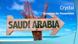  Presentation with saudi arabia - Presentation design enhanced with jeddah - saudi arabia wooden sign background and a cobalt blue colored foreground