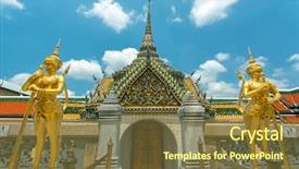  Presentation with bangkok - Slide set having jedi - wat phra kaew grand palace background and a tawny brown colored foreground