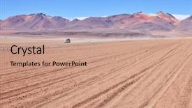 Presentation with jeep car - PPT layouts featuring jeep car - traveling in the high-altitude desert background and a coral colored foreground