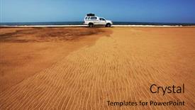  Presentation with jeep - Presentation theme having jeep in desert background and a red colored foreground