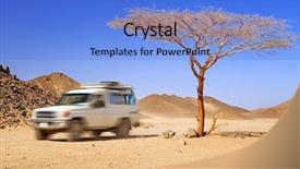  Presentation with jeep car - Amazing presentation theme having jeep in motion backdrop and a light blue colored foreground