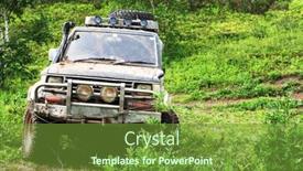  Presentation with jeep - Amazing presentation theme having jeep-on-grassland backdrop and a tawny brown colored foreground