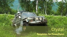  Presentation with jeep - PPT theme having to take a test background and a soft green colored foreground