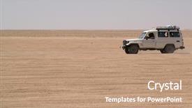  Presentation with jeep car - Colorful PPT theme enhanced with jeeps in desert backdrop and a coral colored foreground