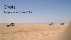  Presentation with jeep car - Audience pleasing PPT layouts consisting of jeeps in desert backdrop and a light blue colored foreground