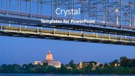  Presentation with usa - PPT theme enhanced with jefferson-city-missouri-usa-downtown background and a ocean colored foreground