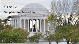  Presentation with china and united states - Audience pleasing PPT theme consisting of jefferson memorial - washington dc united backdrop and a  colored foreground