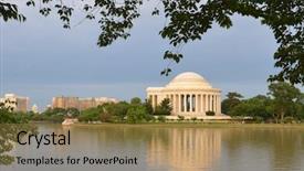  Presentation with memorial - Presentation theme featuring jefferson memorial - washington dc usa background and a coral colored foreground