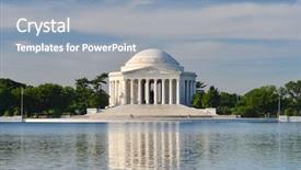  Presentation with washington dc usa map - Presentation theme enhanced with jefferson memorial - washington dc usa background and a light blue colored foreground