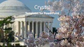  Presentation with memorial - Cool new presentation design with jefferson-memorial-and-cherry-blossoms backdrop and a seafoam green colored foreground