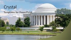  Presentation with thomas jefferson - Audience pleasing PPT theme consisting of jefferson memorial and the tidal backdrop and a light blue colored foreground
