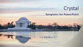  Presentation with italy united states - Audience pleasing PPT theme consisting of jefferson memorial at sunset - washington backdrop and a sky blue colored foreground