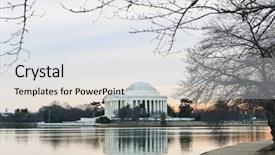  Presentation with memorial - Colorful theme enhanced with jefferson memorial in sunset - washington dc usa backdrop and a sky blue colored foreground