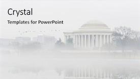  Presentation with memorial - PPT theme enhanced with jefferson memorial in winter - washington dc usa background and a white colored foreground