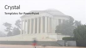  Presentation with memorial - Theme consisting of jefferson memorial in winter - washington dc usa background and a pink colored foreground