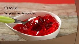  Presentation with strawberry - Cool new presentation theme with jello - bowl full of strawberry red backdrop and a red colored foreground