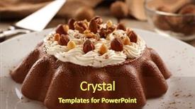  Presentation with chocolate nuts - Amazing presentation theme having jello - chocolate jelly dessert with nuts backdrop and a tawny brown colored foreground