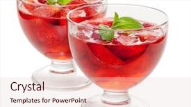  Presentation with jelly - Presentation theme enhanced with jello - delicious strawberry jelly dessert background and a lemonade colored foreground