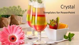  Presentation with jelly - Beautiful slide set featuring jello - fruit jelly in glasses backdrop and a lemonade colored foreground