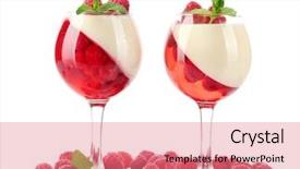  Presentation with fruit and herbs - Slides having jello - fruit jelly with raspberries background and a coral colored foreground
