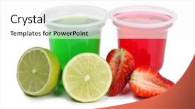  Presentation with fruit jam - Amazing slides having jello - jam in a glass backdrop and a white colored foreground