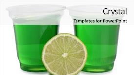  Presentation with lemon - Presentation theme consisting of jello - jelly of lemon fruits background and a white colored foreground