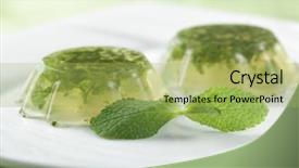  Presentation with mint - Slide set featuring jello - mint jelly on the plate background and a yellow colored foreground