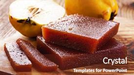 Presentation with bread - Beautiful PPT theme featuring jello - quince bread - dulce de backdrop and a tawny brown colored foreground