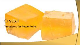  Presentation with jelly - Presentation theme featuring jello - tasty jelly cubes isolated background and a yellow colored foreground