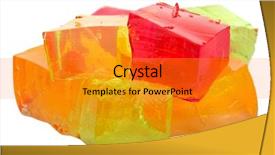  Presentation with mango fruit and mango cubes - PPT theme having jello - tasty jelly cubes isolated background and a gold colored foreground