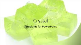  Presentation with mango fruit and mango cubes - Cool new PPT theme with jello - tasty jelly cubes isolated backdrop and a soft green colored foreground