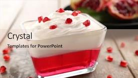  Presentation with dessert - Beautiful presentation design featuring jello - tasty jelly dessert with pomegranate backdrop and a lemonade colored foreground