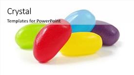  Presentation with shadow - Beautiful presentation design featuring jelly - jellybeans isolated on white backdrop and a white colored foreground