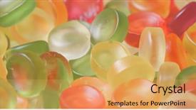  Presentation with gummy candy - Presentation theme enhanced with jelly baby - colorful candy gummy background and a yellow colored foreground