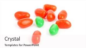  Presentation with jelly bean - Audience pleasing slides consisting of jelly bean - candies backdrop and a sky blue colored foreground