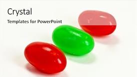  Presentation with jelly bean - Beautiful slide deck featuring jelly bean - candy backdrop and a cream colored foreground