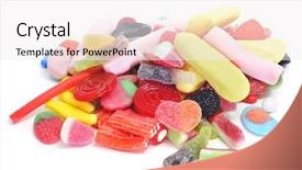  Presentation with jelly bean - Colorful presentation enhanced with jelly bean - pile of candies backdrop and a sky blue colored foreground