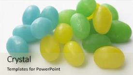  Presentation with coffee beans on a white - Beautiful PPT theme featuring jelly beans on the white backdrop and a yellow colored foreground