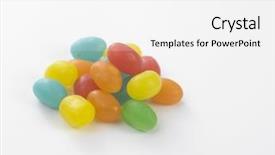  Presentation with jelly - PPT layouts consisting of jelly beans on the white background and a white colored foreground