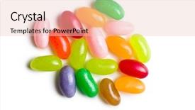  Presentation with jelly bean - Slides consisting of jelly beans on white background background and a lemonade colored foreground