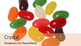  Presentation with jelly bean - Beautiful PPT theme featuring jelly beans on white background backdrop and a yellow colored foreground