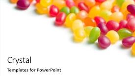  Presentation with bakground - Cool new presentation design with jelly beans on white bakground backdrop and a white colored foreground