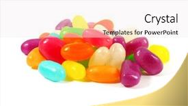  Presentation with gummy candy - Colorful PPT layouts enhanced with jelly beans the ultimate gummy backdrop and a sky blue colored foreground