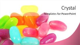  Presentation with gummy candy - PPT layouts having jelly beans the ultimate gummy background and a white colored foreground