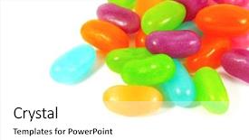  Presentation with snack - Colorful slides enhanced with jelly beans the ultimate gummy backdrop and a white colored foreground