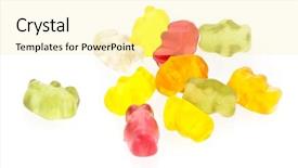  Presentation with jelly - Presentation having jelly bears isolated background and a blonde colored foreground