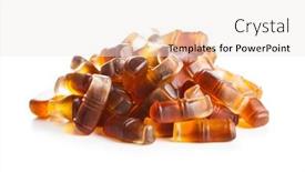  Presentation with flavor - Amazing presentation having jelly-candies-with-cola-flavor backdrop and a sky blue colored foreground