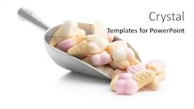  Presentation with ice cream - Colorful presentation design enhanced with jelly-candy-shape-ice-cream backdrop and a white colored foreground