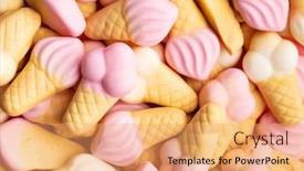  Presentation with ice cream - Cool new PPT theme with jelly-candy-shape-ice-cream backdrop and a coral colored foreground